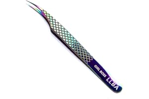 LLBA Lash Tweezer Professional Volume False Lash Application Tool | Multi Shapes & Purposes Tweezers | Non-Slip Grip Tweezers for Volume, Isolation & Classic Lashes (Galaxy, Girl Boss Isolation)
