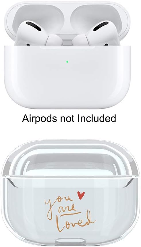 EDS Cartoon PC Protective Case Clear Hard Cover for Apple Airpods Pro 2019 Earbuds (You are Loved)