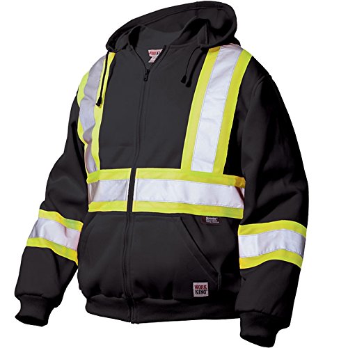 Work King Safety Men's Poly Fleece Unlined Safety Hoodie