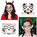 17 Sheets Day of the Dead Face Tattoo Halloween Temporary Tattoos Skull Face Tattoo Red Rose Mask for Halloween Party Favor