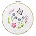 Unime Full Range of Embroidery Starter Kit with Partten, Cross Stitch Kit Including Embroidery Cloth with Color Pattern, Bamboo Embroidery Hoop, Color Threads, and Tools Kit (Butterfly)