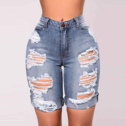 Rambling New Womens Summer Casual Denim Ripped Destroyed Bermuda Shorts Jeans Pants(S-3XL)