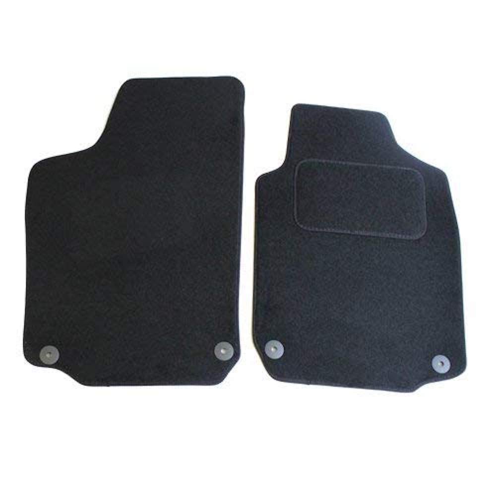 JVL 1319 Fully Tailored Car Mat Set with 4 Clips - 2 Pieces, Black