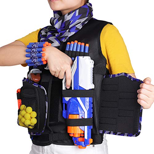 UWANTME Detachable Tactical Vest Kits for Nerf Guns NStrike Elite Series with Refill DartsDart