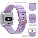 EZCO Compatible Fitbit Versa Bands, Woven Fabric Breathable Watch Strap Quick Release Replacement Wristband Accessories Compatible Fitbit Versa Smart Watch Women Man (Purple)