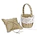 Vintage Retro Lace Bow Wedding Flower Girl Basket by FGHGWJOO