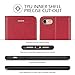 iPhone 8 Case, iPhone 7 Wallet Case, TUCCH Premium PU Leather Flip Folio Wallet Case with Card Slot, Stand Holder, Magnetic Closure [TPU Shockproof Interior Protective Case] Compatible iPhone 7/8, Red