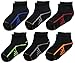 GOLDTOE Boy's Athletic Quarter Socks, 6-Pairs, Black Assorted, Youth Small