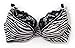 Women's Sexy Zebra Lace Push-Up Bra and Panty Bikini Set (36C/L7) Black