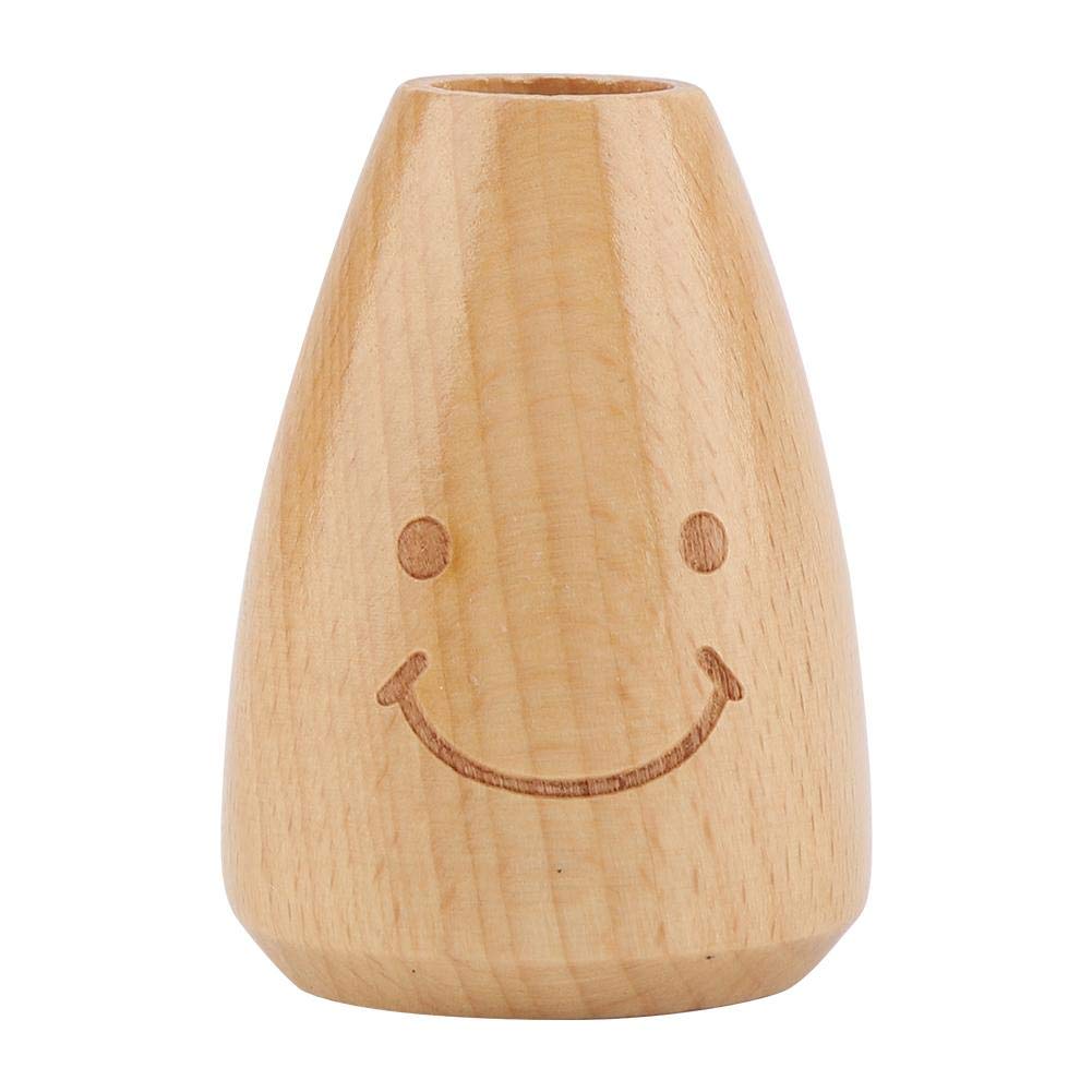 Fdit Wooden Toothpick Holder, Smiling Face Toothpick Box with Detachable Cover Cute Vintage Decor Toothpick Dispenser 5.1cm Height for Home Kitchen