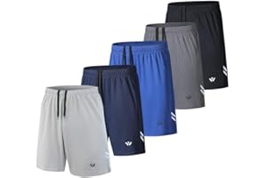 fovdtaa 5 Pack Mens Sports Shorts Athletic with Pockets and Elastic Waistband,Quick Dry Workout Shorts for Running Trousers