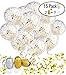 TrueGold Gold Glitter Balloons Silver Confetti Balloons 20 Pack | Curling Ribbon Rolls & Flower Clips | Balloons with Confetti Foil Dot Mylar | for Unicorn Birthday Party Wedding