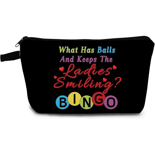 Make-up-Tasche Für Bingo-Spieler – Baumwolle/Leinen, 25x17 Cm, Mit Lustigem Bingo-Spruch