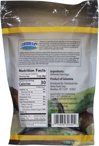 CARIBBEAN RHYTHMS PURE CANE DEMERARA SUGAR, 1.5 LB.