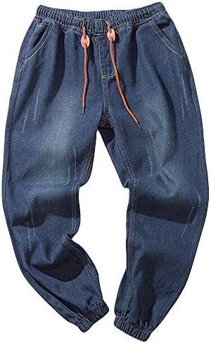 XUANOU Men's Autumn Denim Cotton Vintage Wash Hip Hop Trousers Jeans Pants