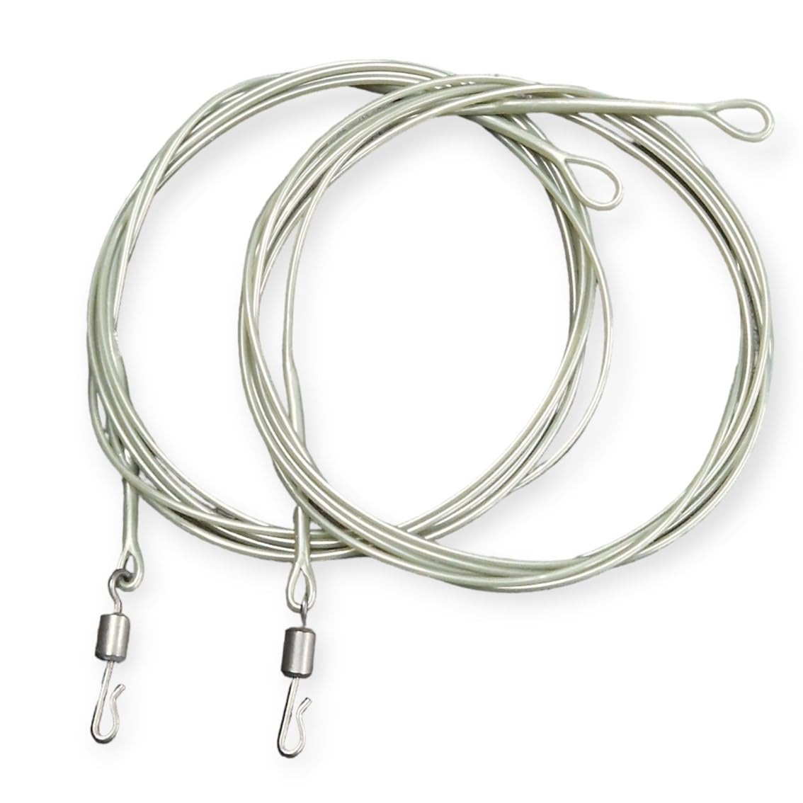 Twin pack fluorocarbon carp Leaders Quick Change swivels fused loop 3 colour options (Translucent Green)