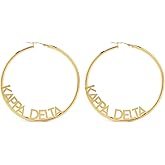 Sorority Shop Kappa Delta- Hoop 18K Gold Plated Dainty Earrings for Women - Kappa Delta Jewelry with Ideal 2" Diameter Hoops - Kappa Delta Gifts