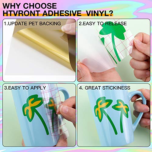 HTVRONT Permanent Vinyl, Adhesive Vinyl for Cricut - 45 Vinyl Sheets 12 ...