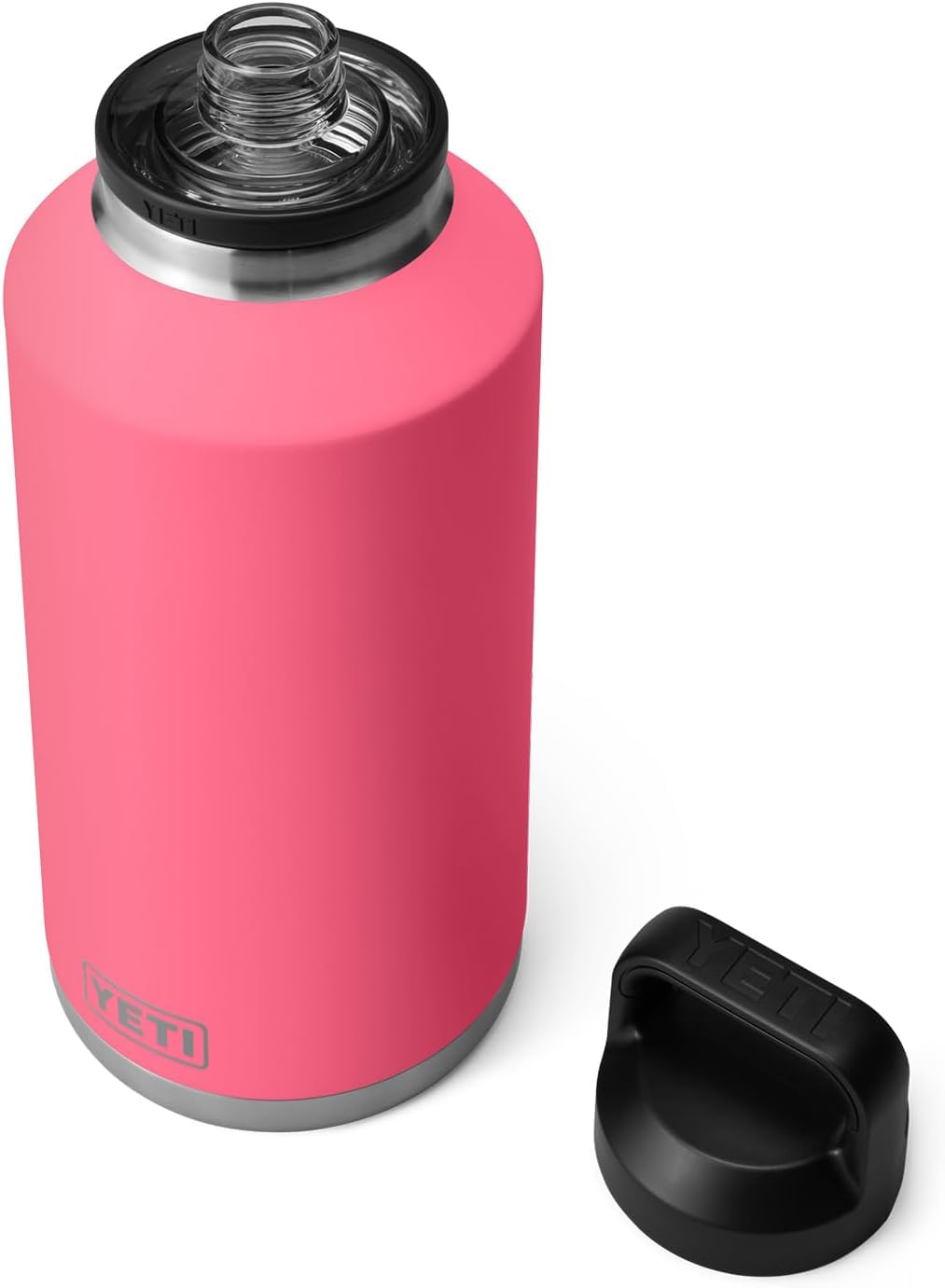 YETI Rambler Bottle Chug, Vaccum Insulated Stainless Steel Bottle with Leakproof Chug Cap, Tropical Pink, 64 oz (1.9 L)