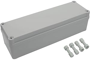 LeMotech Waterproof Dustproof IP67 Junction Box DIY Case Enclosure Gray 9.8 x 3.1 x 2.8 inch (250 x 80 x 70 mm)
