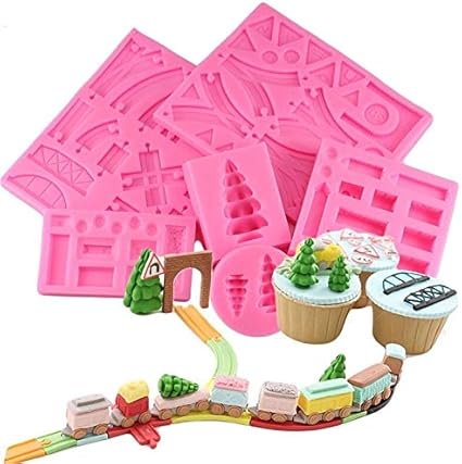 Amazon Bakell ミニチュアカップケーキとケーキトレインセット シリコン型6点セット Bakell 飴 チョコレート型