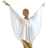 Danzcue Womens Angel Wing Drapey Pullover Dance Top