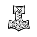 Patches for Jackets Men, 3PCS North Viking Compass Thor Hammer Rune Vegvisir Celtic Embroidered Patch Cool DIY Decor - Black & White