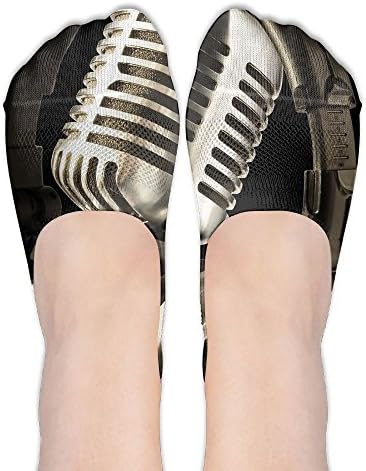 Music Microphone No Show Socks Liner Socks Low Cut Ped Socks Casual Hidden Thin Socks For Women