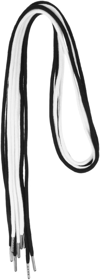 Metal Head Polyester Cotton Drawstring Cord for Hoodies Sweatpants, Shorts, Jackets - 135cm Black & Bleached Head, 4pcs