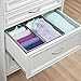 mDesign Fabric Dresser Drawer Storage Organizer for Underwear, Socks, Bras, Tights, Leggings - Large, 2 Compartments, Gray