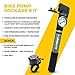 New Mini Bike Pump Portable Bicycle Frame Pump Glue Less Puncture Repair Kit Presta and Schrader Valve Includes Mount Kit Pressure 120 PSI 8 Bar Free Bike Bell Sports Needle Included (New Bike Pump)