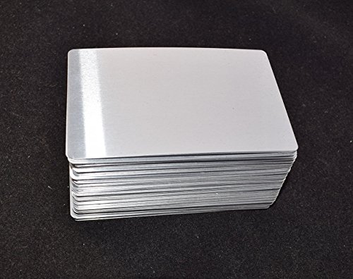 100pcs Sliver Sublimation Metal Business Cards Laser Engraved Metal Business Cards Sublimation Blanks 3.4x2.1in Thicknes (0.30mm) (Sliver) - Thumbnail 3