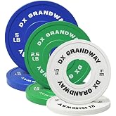 DX Grandway Change Weight Plates 1.25LB 2.5LB 5LB Pair Fractional Plate Olympic 2-Inch Rubber Bumper Plates Steel Insert Strength Training