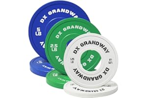 DX Grandway Fitness Change Weight Plates 1.25LB 2.5LB 5LB Pairs Support Plates Olympic Plates for Weight Lifting Bumper Weight Plates Steel Rubber Strength Training Weight Plates