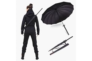 NEUTRAL Sword Umbrella Katana Umbrella Samurai Sword Umbrella Japanese Umbrella Samurai Umbrella Creative Strong Windproof Semi-Automatic Knife Umbrella Decoration Birthday Gift (24 bone)
