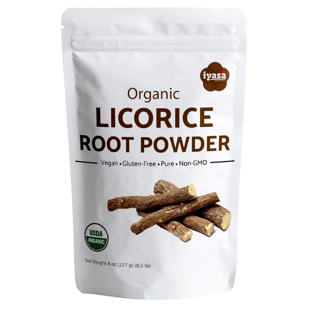Organic Licorice Root Powder,Mulethi,Glycyrrhiza glabra,8 oz,227 gm,Natural Expectorant,Candy Flavoring Agent,Superfood