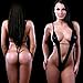 Tenworld Women Open Bra Deep V-neck Bundle Sexy Strap Lingerie G-string Thong