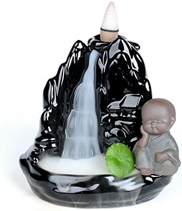 Smoke Backflow Tower Incense Burner Ceramic Little Monk Office Home Decoration Tea Pet (b)