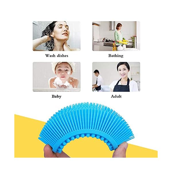 Silicone-Body-Brush-Soft-Body-Scrubber-Shower-Brush-Exfoliating-Cleaning-Brush-Comfortable-Face-Skin-Massage-Tool-Blue Silicone Body Brush, Soft Body Scrubber Shower Brush Exfoliating Cleaning Brush, Comfortable Face Skin Massage Tool…
