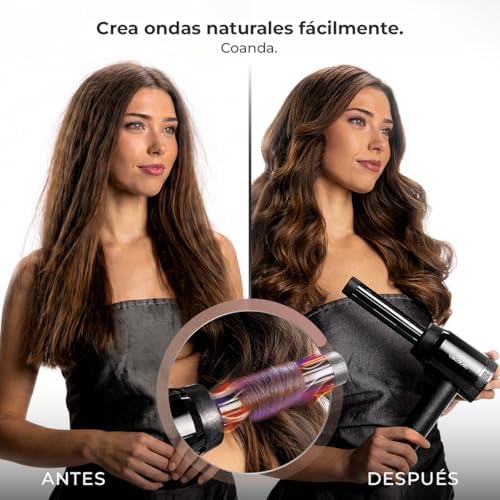Secador de Pelo - 6 Accesorios - DryGlam Waves i-Sensor Pro. 1600W, Motor Brushless, Tecnología Infrarrojos, Sensor de Distancia, Reduce Frizz, Plasma, 6 Modos, Touch Sensor, Estuche de Cuero — foto 5 de 8