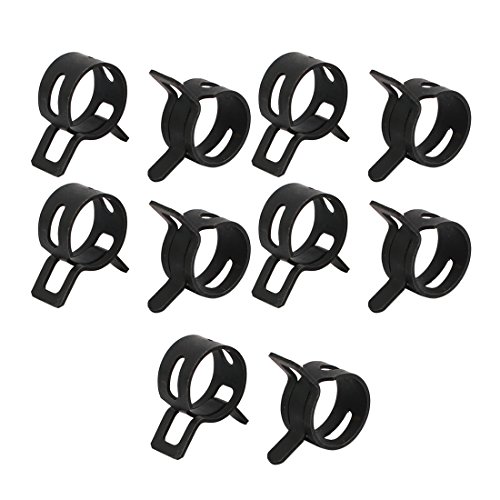 Sourcingmap® 10 Pcs 12mm Spring Type Action Fuel Hose Pipe Low Pressure Air Tube Clip Clamp