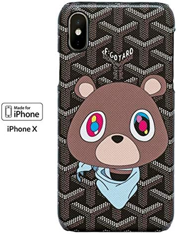 iPhone Xs Goyard Case & iPhone X Kbear Goyard Kanye Bear Yeezy Case (iPhone X/XS, Kanye Bear)