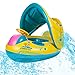 LAMASTON Baby Pool Float with Canopy Inflatable Swimming Floats for Kids, Baby Swimming Ring Pool Toys for Toddlers (Style A)