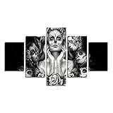 AtfArt 5 Piece Canvas painting picture sugar skull modern decor art wall art canvas print home bedroom decoration (No Frame) Unframed far249 50 inch x30 inch