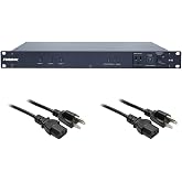 Furman Merit M-8S Power Sequencer with (2) Hosa 18 Gauge Electrical Extension Cable