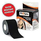 Kinesiology Therapeutic Sports Tape - RECOVER FASTER AND INCREASE YOUR ATHLETIC PERFORMANCE – GO FOR LONGER AND STRONGER than ever before - by FoxxTape (Black, Single Roll)