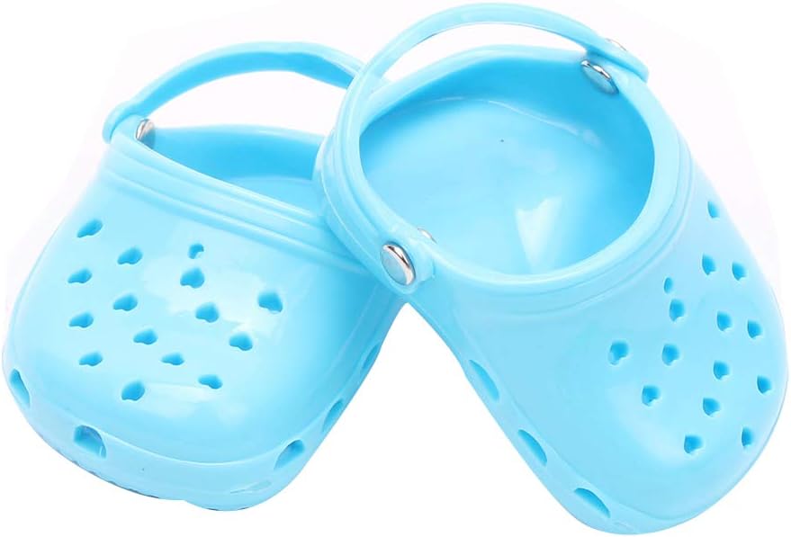 Yimosecoxiang Hot Children's Toys Cute Candy Color Slippers Shoes Accessory Collection Toy Gift 18 inch Doll - Blue