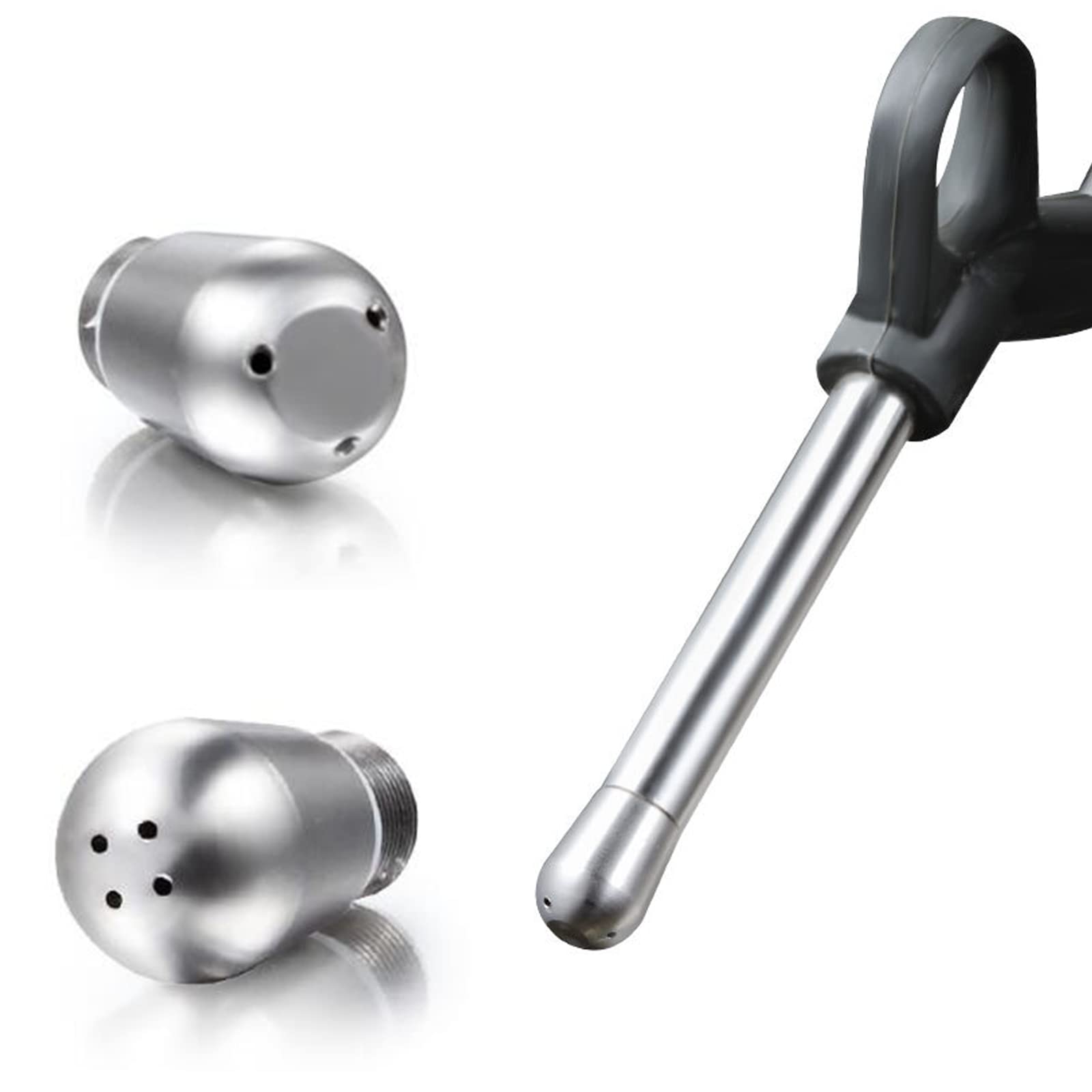 2 Pack Coffee Maker Steam Nozzle Stainless Steel Multiple Holes Tip Milk Foam Spout compatible for Breville 8 Series Espresso Machines Frother Nozzle, 3-Hole/4-Hole