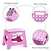ACSTEP Folding Step Stool for Adults-11 Height Lightweight Plastic Stepping Stool. Foldable Step Stool Hold up to 300lbs Non Slip Collapsible Stool Pink
