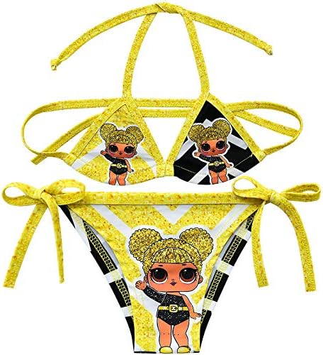 AITONOBLE LOL Swimwear Surprise Doll Cosplay Costume 2 Pieces Grils Bikini Kids Summer Beachwear